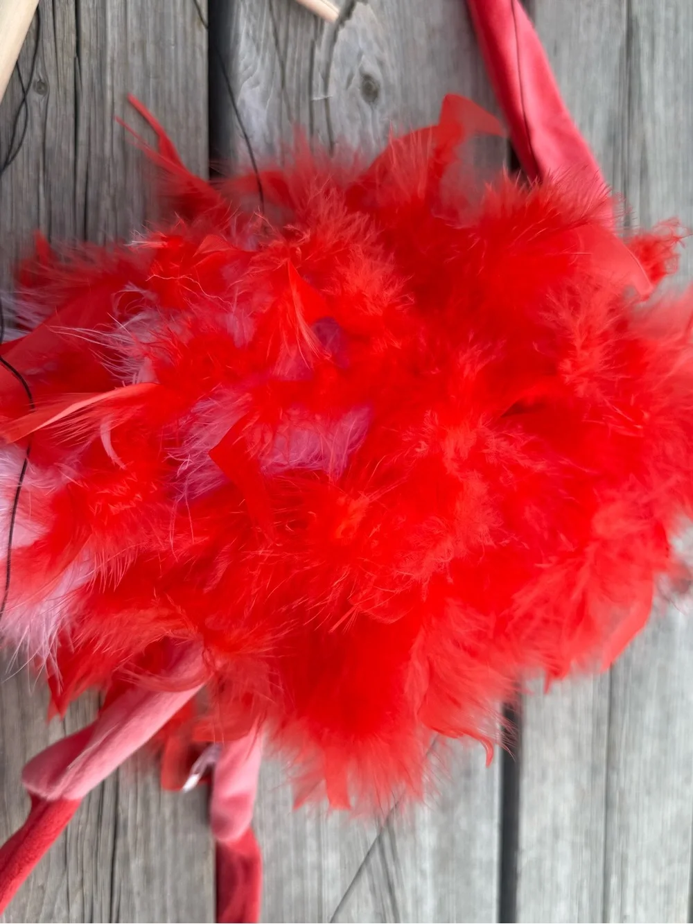 Red Flamingo Feather Puppet for Kids